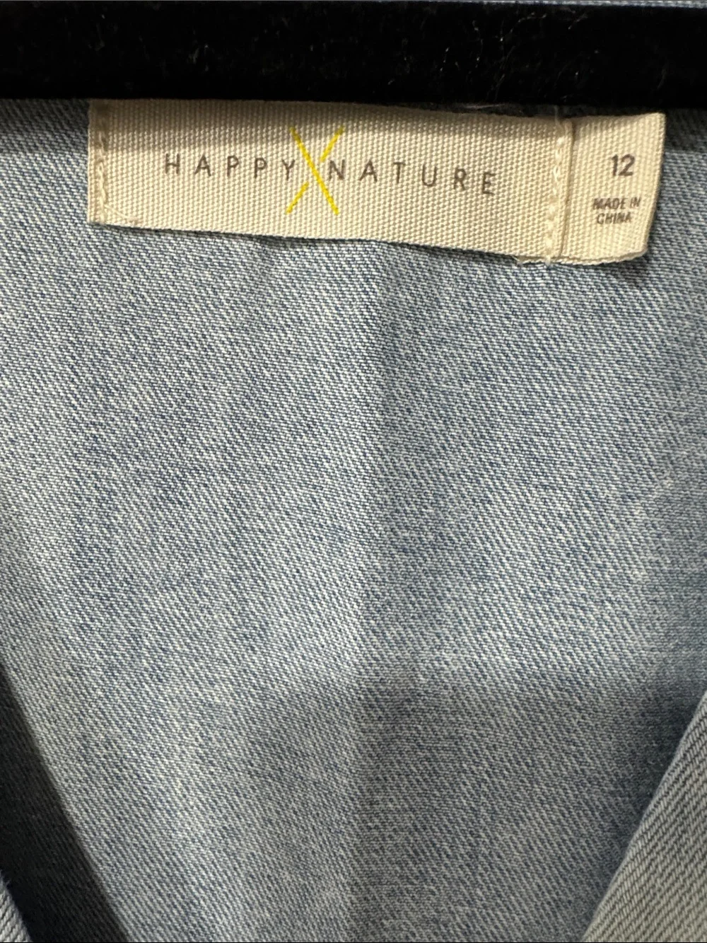 Happy Nature by Kate Hudson Denim Midi Dress 12 Light Wash Button Front Pockets - Picture 6 of 12